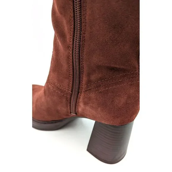Naturalizer Women's Ona Platform Tall Boot Knee High Cappuccino Suede‎ SZ 7.5